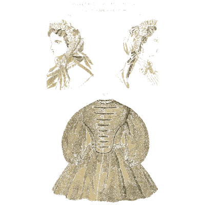 Child's coat and coiffure studies - Godey's Lady's Book, 1864 - 1864
