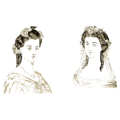 Dressed hair studies - Godey's Lady's Book, 1864 - 1864