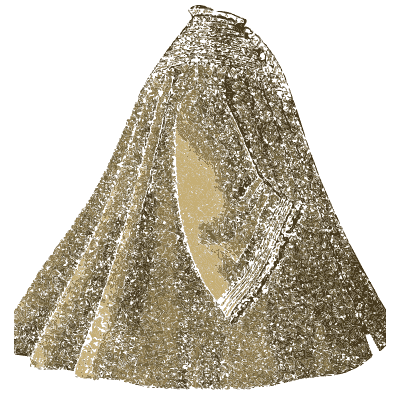 Hooded cloak shown open and closed - Godey's Lady's Book, 1864 - 1864