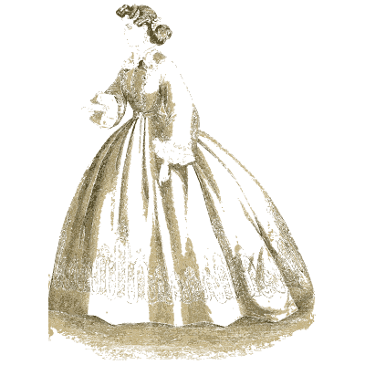 Woman in a crinoline evening gown - Godey's Lady's Book, 1864 - 1864