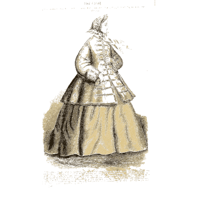 Woman in a braided cape - Godey's Lady's Book, 1864 - 1864