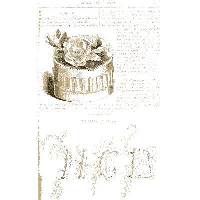 Covered work box with a rose - Godey's Lady's Book, 1864 - 1864