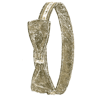 Ribbon headband with a bow - Godey's Lady's Book, 1864 - 1864
