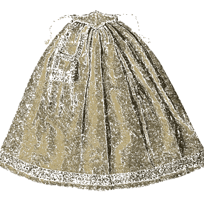 Gathered skirt with embroidered hem - Godey's Lady's Book, 1864 - 1864