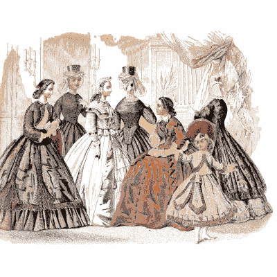 Ballroom group - Godey's Lady's Book, 1864 - 1864