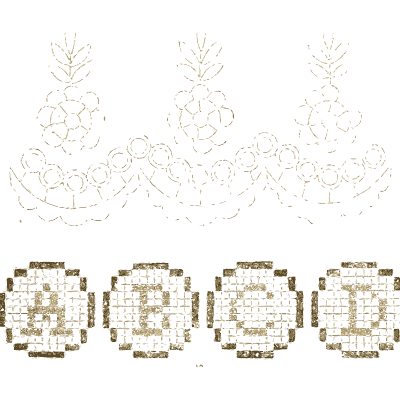 Beaded capitals and flower border - Godey's Lady's Book, 1864 - 1864