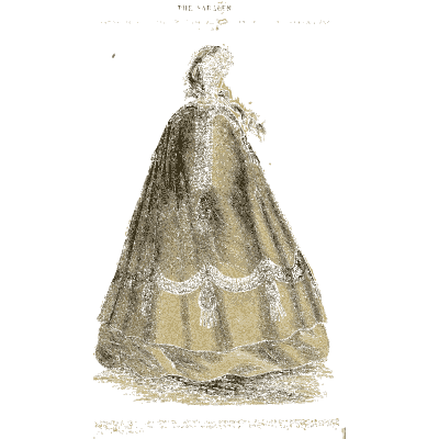 Woman in a long trimmed cloak - Godey's Lady's Book, 1864 - 1864
