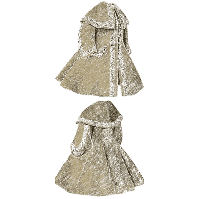Hooded cloak open and from the back - Godey's Lady's Book, 1864 - 1864