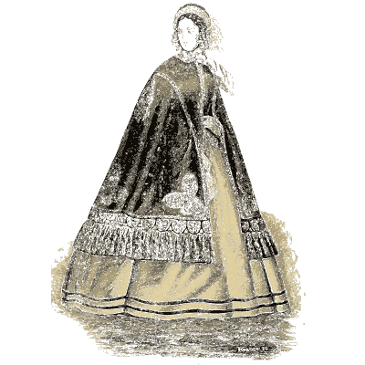 Woman in a hooded cloak - Godey's Lady's Book, 1864 - 1864