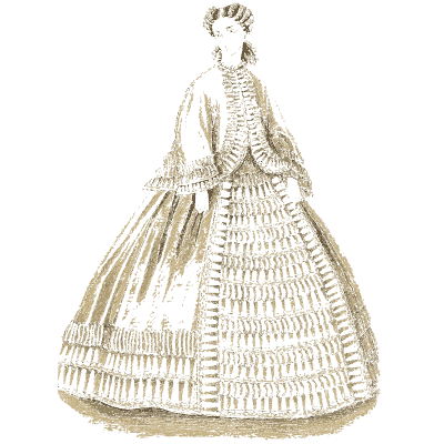 Woman in a pleated morning robe - Godey's Lady's Book, 1864 - 1864