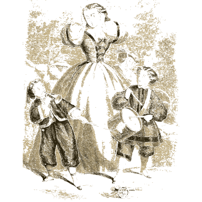 Woman with children playing - Godey's Lady's Book, 1864 - 1864