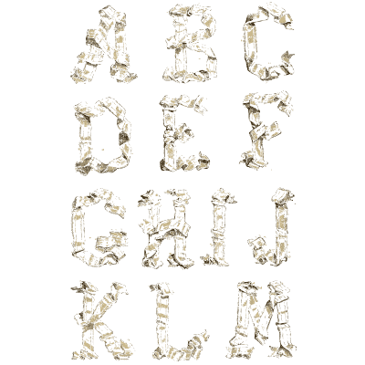 Ribbon capitals A to M - Godey's Lady's Book, 1864 - 1864
