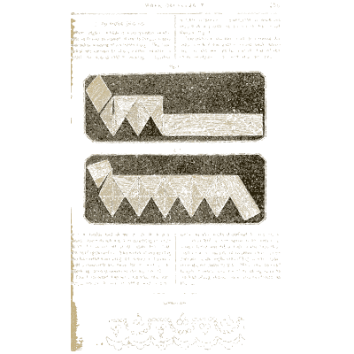 Zigzag folded trimming diagrams - Godey's Lady's Book, 1864 - 1864