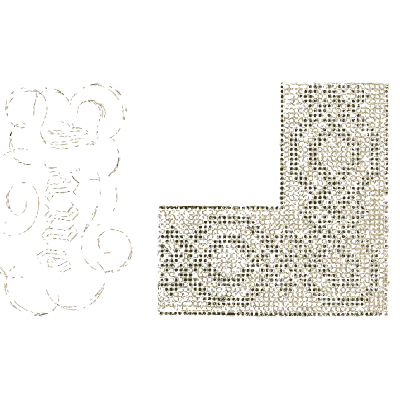 Lace edging and corner patterns - Godey's Lady's Book, 1864 - 1864