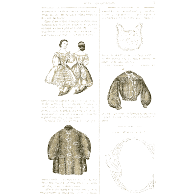 Children's dresses and jacket patterns - Godey's Lady's Book, 1864 - 1864