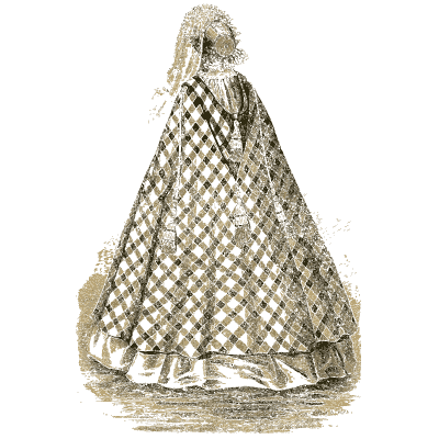 Woman in a checked cloak - Godey's Lady's Book, 1864 - 1864