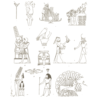 Egyptian figures with lotus - The Grammar of the Lotus - 1891