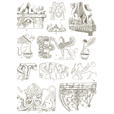 Carved relief fragments - The Grammar of the Lotus - 1891