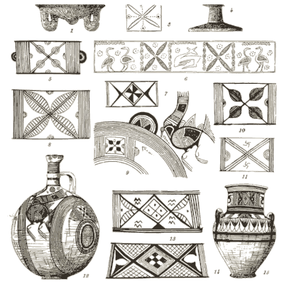 Painted pottery and panels - The Grammar of the Lotus - 1891
