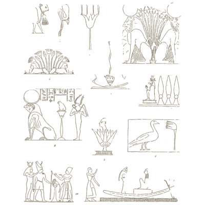 Egyptian scenes with lotus - The Grammar of the Lotus - 1891