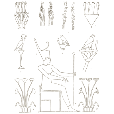 Seated pharaoh with lotus - The Grammar of the Lotus - 1891