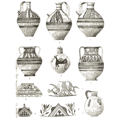 Painted jugs and vases - The Grammar of the Lotus - 1891