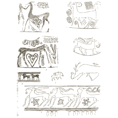 Painted animal frieze studies - The Grammar of the Lotus - 1891