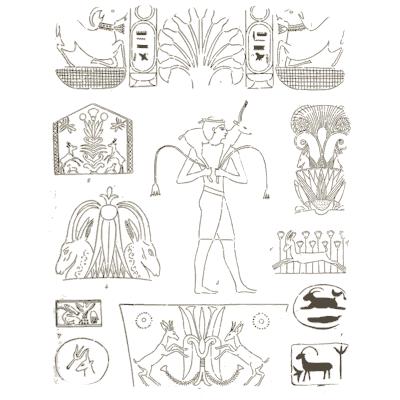 Egyptian figure and lotus motifs - The Grammar of the Lotus - 1891