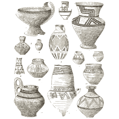 Painted pottery vessels - The Grammar of the Lotus - 1891