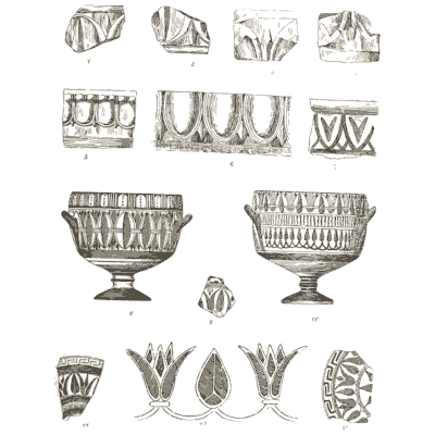 Painted cup and fragment studies - The Grammar of the Lotus - 1891
