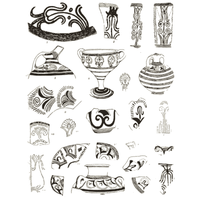 Painted pottery and fragments - The Grammar of the Lotus - 1891