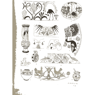 Lotus motifs on painted vase fragments - The Grammar of the Lotus - 1891