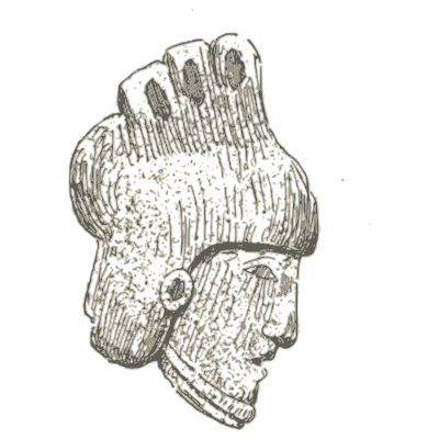 Carved head fragment - The Grammar of the Lotus - 1891