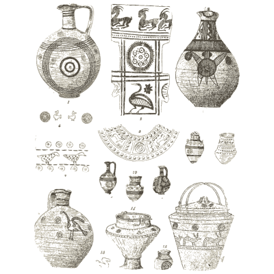 Cypriot jugs and jars with lotus decoration - The Grammar of the Lotus - 1891