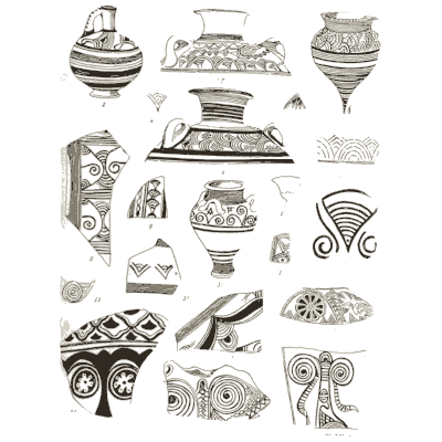Mycenaean vases and sherds - The Grammar of the Lotus - 1891