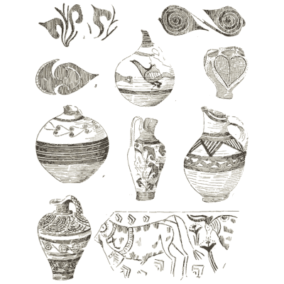 Cypriot vases with spiral motifs - The Grammar of the Lotus - 1891
