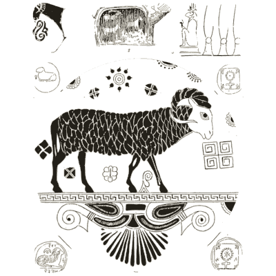 Painted plate with ram - The Grammar of the Lotus - 1891