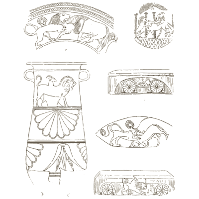 Greek vase with palmette and painted sherds - The Grammar of the Lotus - 1891