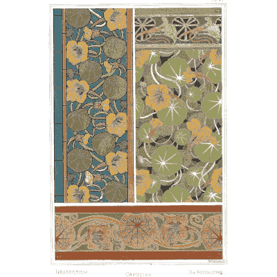 Nasturtium pattern panels - La Plante et ses Applications Ornementales - 1896