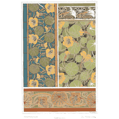 Nasturtium ornament plate - La Plante et ses Applications Ornementales - 1896