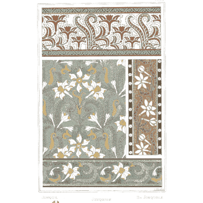 White star flower pattern panels - La Plante et ses Applications Ornementales - 1896