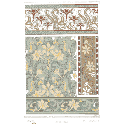 Corner and border ornament plate - La Plante et ses Applications Ornementales - 1896
