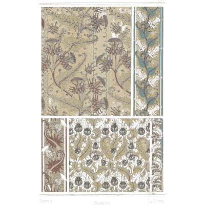 Poppy pattern ornament plate - La Plante et ses Applications Ornementales - 1896