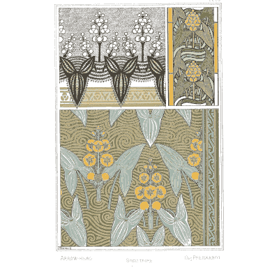 Spiked flower ornament plate - La Plante et ses Applications Ornementales - 1896