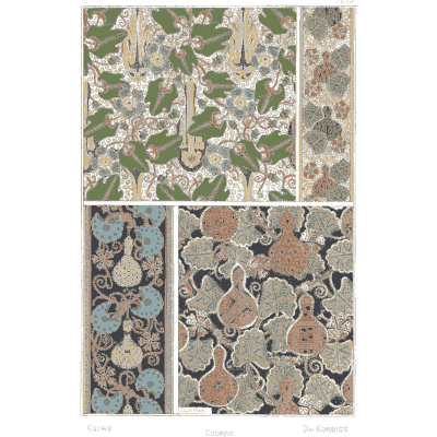 Gourd and leaf pattern panels - La Plante et ses Applications Ornementales - 1896