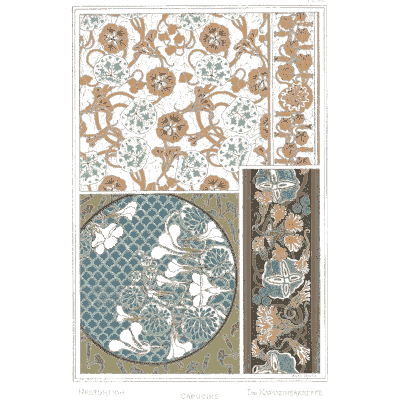 Floral lattice pattern panels - La Plante et ses Applications Ornementales - 1896