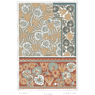 Swirling flower pattern panels - La Plante et ses Applications Ornementales - 1896