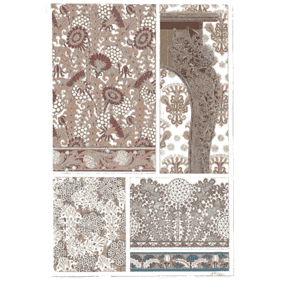 Floral textile designs - La Plante et ses Applications Ornementales - 1896