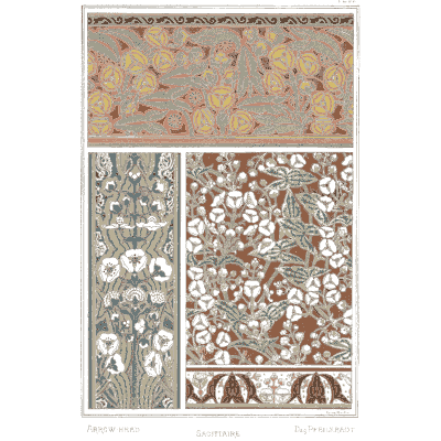 Pink and white flower pattern panels - La Plante et ses Applications Ornementales - 1896