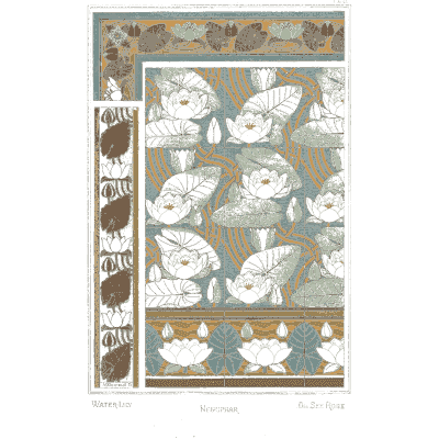 Large white flower pattern panels - La Plante et ses Applications Ornementales - 1896